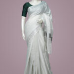 Silver Tissue Saree with Matching Blouse